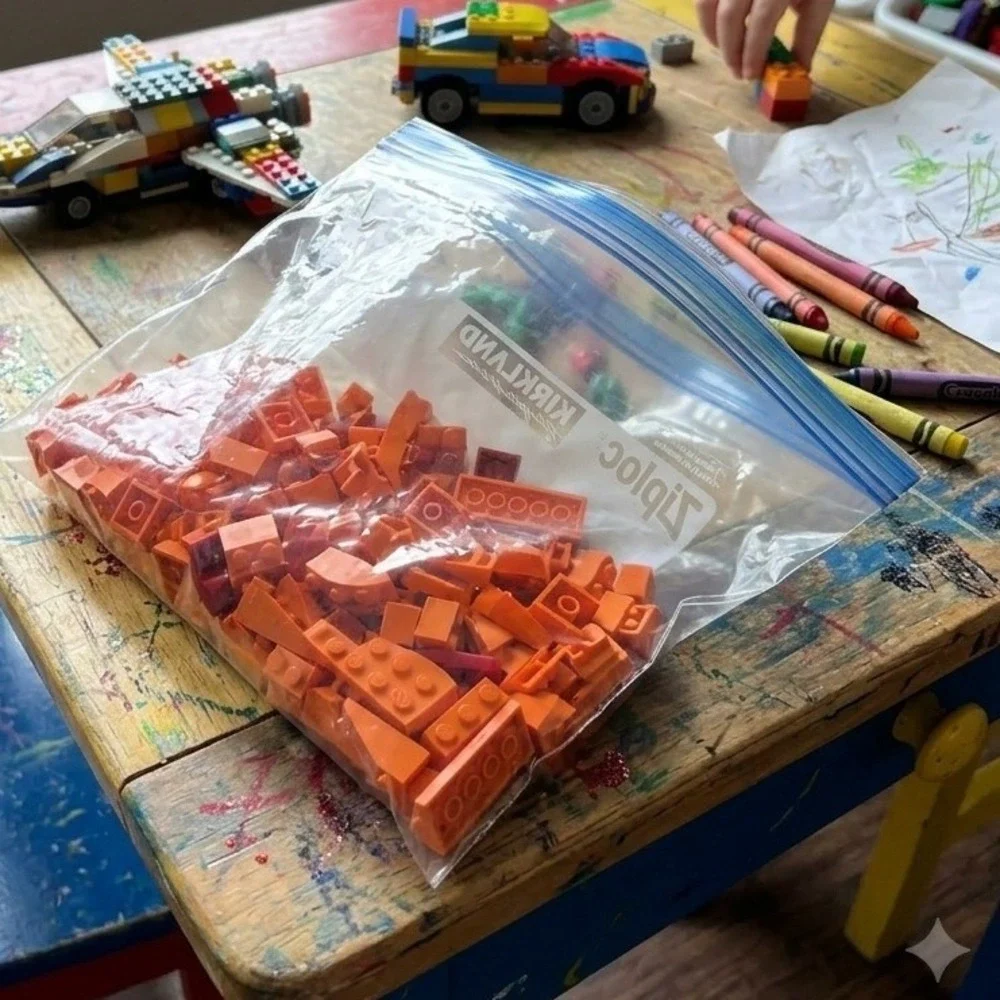 LEGO Bulk Lot Orange Bricks Plates Slopes Specialty Pieces 11oz Assorted Parts